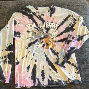 Tom and Jerry Tie-Dye Long Sleeve Tee